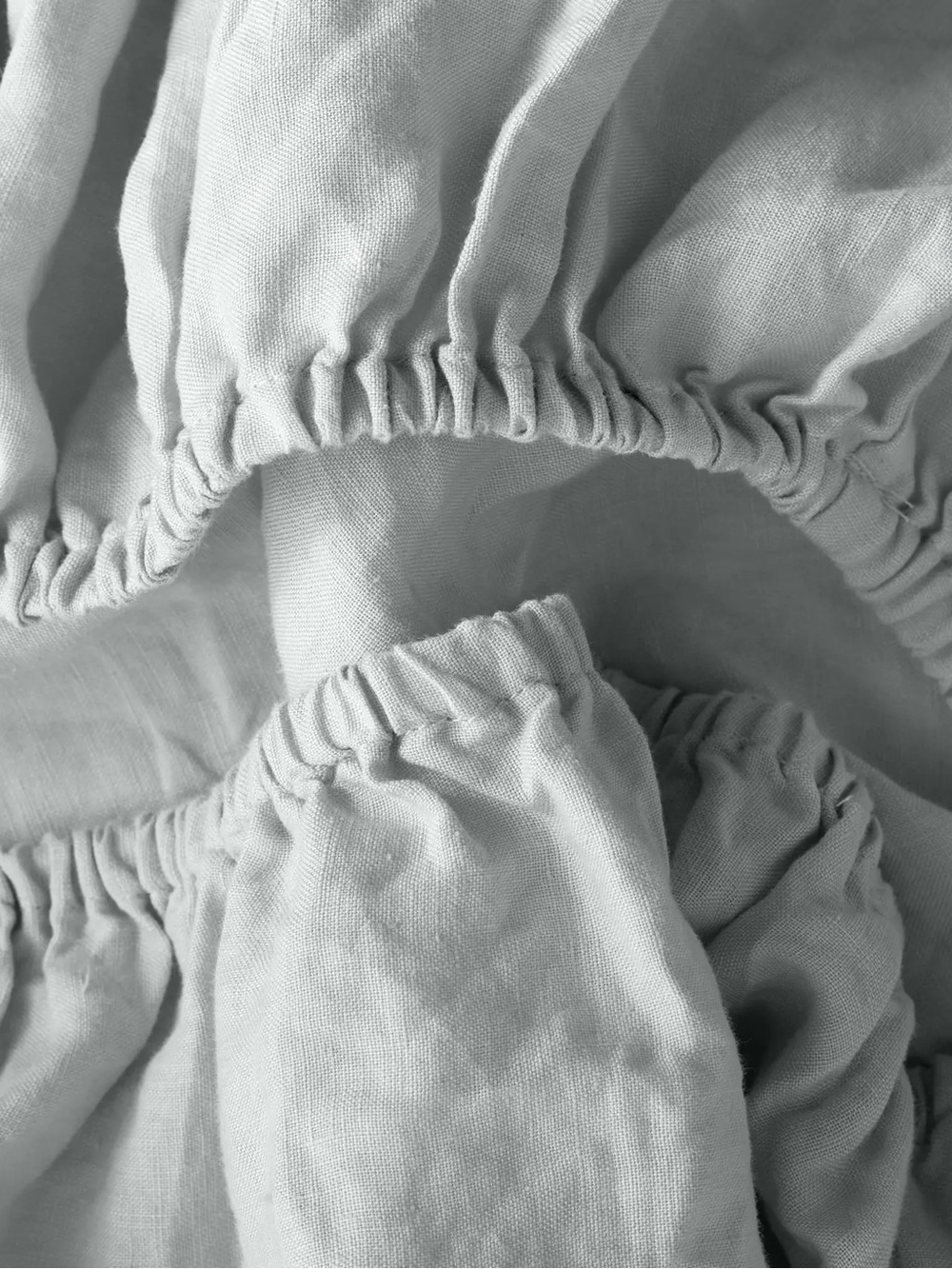 Quince European Linen Fitted Crib Sheet - Mist - Picture 2 of 4